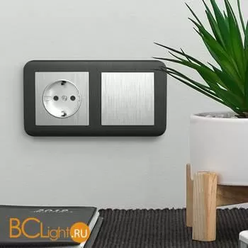 Выключатель одноклавишный (cеребряный рифленый) Werkel W1110009 a051358 - Фото 1