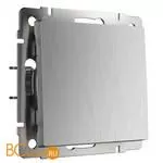Выключатель одноклавишный проходной (cеребряный рифленый) Werkel W1112009 a051348