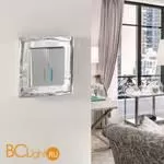 Выключатель двухклавишный с подсветкой (cеребряный рифленый) Werkel W1120109 a051356 - Фото 1