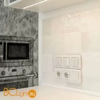 Выключатель одноклавишный (перламутровый рифленый) Werkel W1110013 a051168 - Фото 0