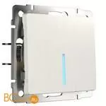 Выключатель одноклавишный с подсветкой (перламутровый рифленый) Werkel W1110113 a051177