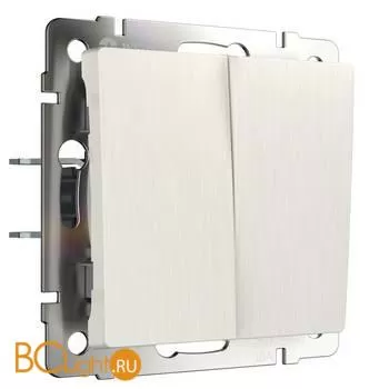 Выключатель двухклавишный проходной (перламутровый рифленый) Werkel W1122013 a051185