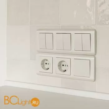 Выключатель двухклавишный проходной (перламутровый рифленый) Werkel W1122013 a051185 - Фото 0