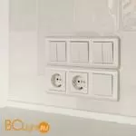 Выключатель двухклавишный проходной (перламутровый рифленый) Werkel W1122013 a051185 - Фото 0