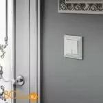 Выключатель двухклавишный проходной с подсветкой (перламутровый рифленый) Werkel W1122113 a051174 - Фото 1