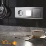 Выключатель одноклавишный проходной (серебряный) Werkel W1112006 a051526 - Фото 0