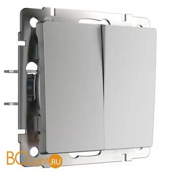 Выключатель двухклавишный (серебряный) Werkel W1120006 a051500