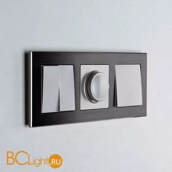 Выключатель двухклавишный (серебряный) Werkel W1120006 a051500 - Фото 0