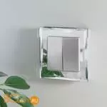 Выключатель двухклавишный (серебряный) Werkel W1120006 a051500 - Фото 1