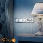 Выключатель двухклавишный проходной с подсветкой (серебряный) Werkel W1122106 a051524 - Фото 0