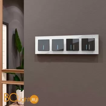 Выключатель одноклавишный с подсветкой (серо-коричневый) Werkel W1110107 a050842 - Фото 0