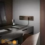 Выключатель двухклавишный (серо-коричневый) Werkel W1120007 a050845 - Фото 0