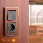 Выключатель двухклавишный с подсветкой (серо-коричневый) Werkel W1120107 a050831 - Фото 1