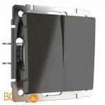 Выключатель двухклавишный проходной (серо-коричневый) Werkel W1122007 a050838