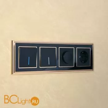 Выключатель одноклавишный проходной с подсветкой (черный матовый) Werkel W1112108 a051609 - Фото 3