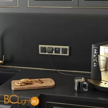 Выключатель двухклавишный (черный матовый) Werkel W1120008 a051628 - Фото 3