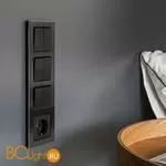 Выключатель двухклавишный (черный матовый) Werkel W1120008 a051628 - Фото 2