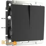 Выключатель двухклавишный (черный матовый) Werkel W1120008 a051628