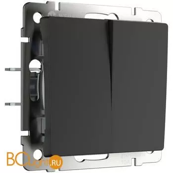 Выключатель двухклавишный проходной (черный матовый) Werkel W1122008 a051621