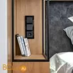 Выключатель двухклавишный проходной (черный матовый) Werkel W1122008 a051621 - Фото 0