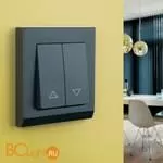 Выключатель жалюзи (черный матовый) Werkel W1124508 a051607 - Фото 1