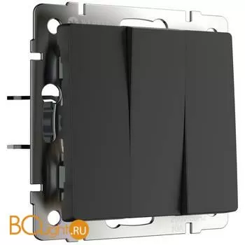 Выключатель трехклавишный (черный матовый) Werkel W1130008 a051596