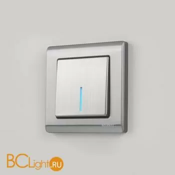 Выключатель одноклавишный с подсветкой (глянцевый никель) Werkel W1110102 a051080 - Фото 0