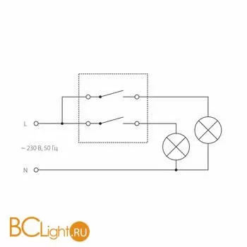 Выключатель двухклавишный (глянцевый никель) Werkel W1120002 a051081 - Фото 2
