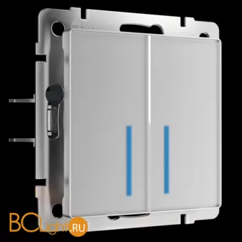 Сенсорный выключатель двухклавишный с подсветкой 1000 Вт (серебряный) Werkel W4520006 a057681