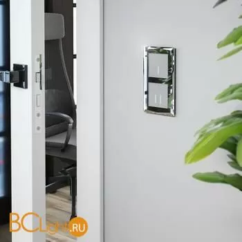 Сенсорный выключатель двухклавишный с подсветкой 1000 Вт (серебряный) Werkel W4520006 a057681 - Фото 3