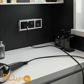 Сенсорный выключатель двухклавишный с подсветкой 1000 Вт (черный) Werkel W4520008 a057679 - Фото 5