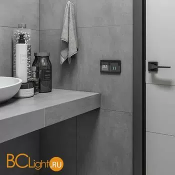 Сенсорный выключатель двухклавишный с подсветкой 1000 Вт (черный) Werkel W4520008 a057679 - Фото 7